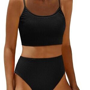 2 piece crop top swimsuit for women